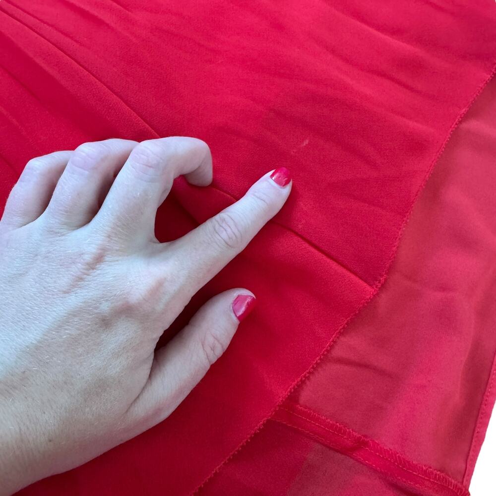 Aritzia Wilfred Wrap Pleated Midi Dress Red - Picture 7 of 11